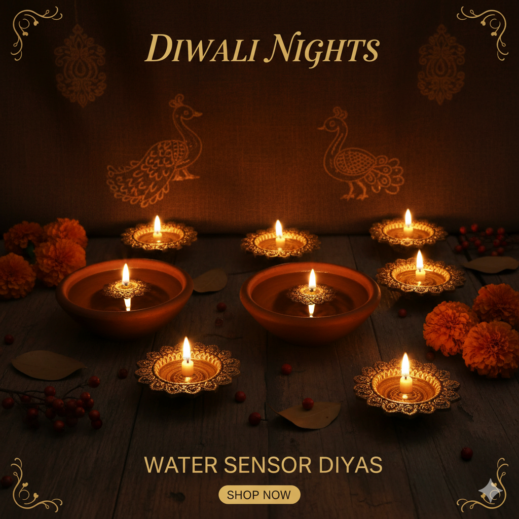 DiyaGlow™ Sensor LED Diyas – Water-Activated Ambient Lights