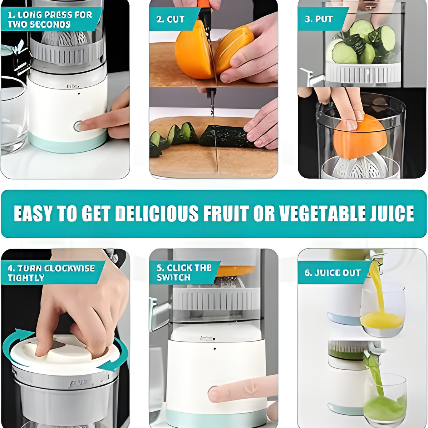 SuperJuicer – Electric Mosambi & Orange Juicer (Portable, Powerful 45W)